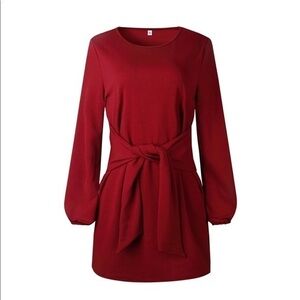 Classy Red Dress w/ Knot Bow